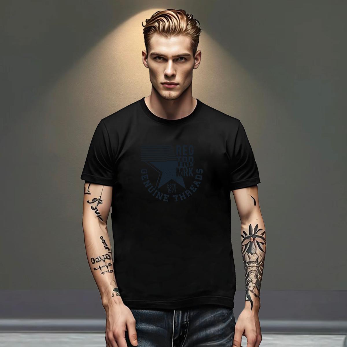Wholesale Men Clothes T-Shirt Casual 230g 100% Cotton Customized Print Round Neck Short Sleeve letter T-Shirts for Men 2024 DIY Tops
