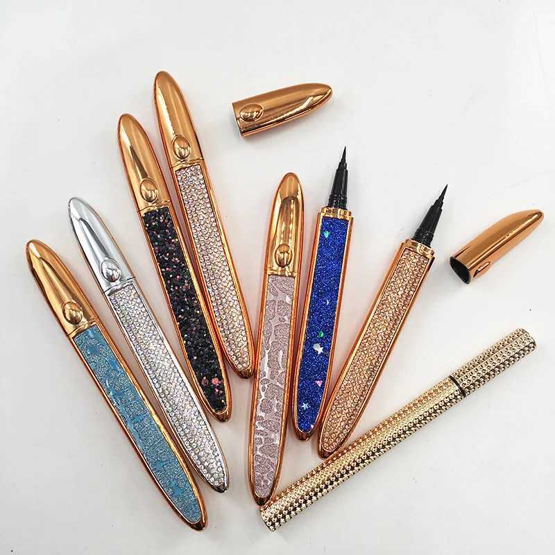 Free Fast Shipping Adhesive False Eyelash Liquid Eyeliner Pen Holographic Package for 3D Mink Lashes Y240813