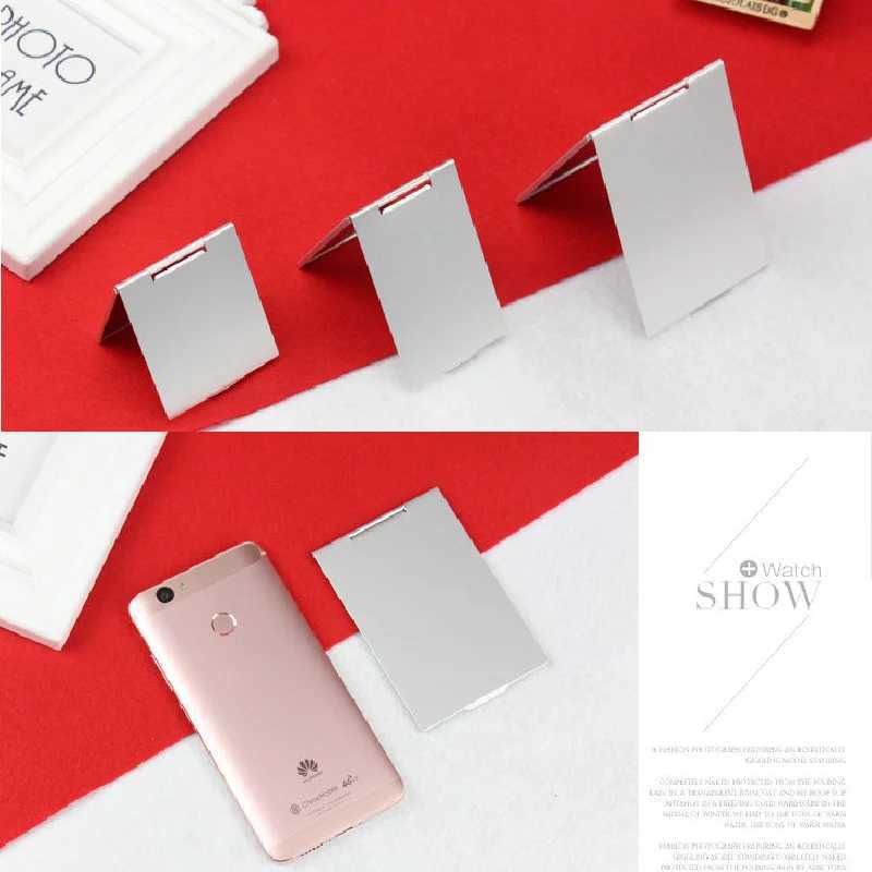 Aluminum folding mirror mini compact pocket mirror makeup stand portable small mirror vanity foldable makeup tool W240813