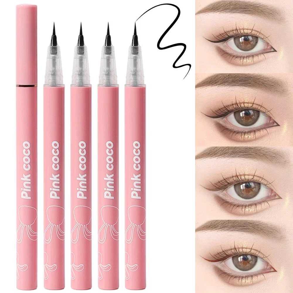 1PC Ultra Thin Silky Matte Liquid Eyeliner Waterproof Non Smudging Lasting Black Brown Pink Lying Silkworm Eye Liner Eyes Makeup Y240813