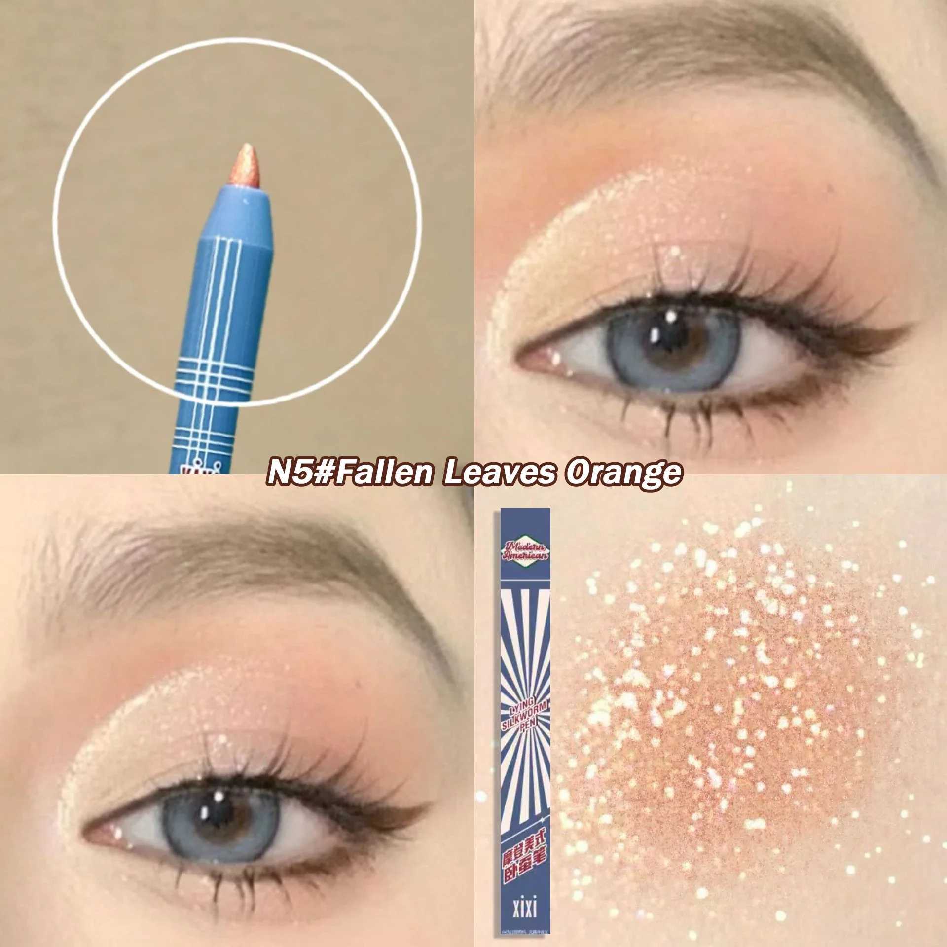 6Colors Brown Lying Silkworm Pen Pearlescent Matte Eyeliner Pencil Waterproof Big Eyes Makeup Smooth Quick-drying Beauty Tools Y240813