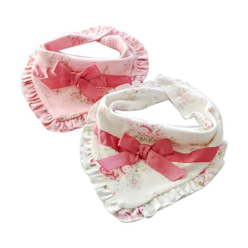 Bibs Burp Cloths Cute Cotton Burp Cloth Triangle Round Lace Bow Princess Super Soft Baby Feeding Drool BibsL4812