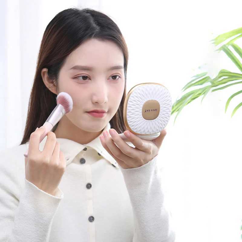 1 double-sided makeup mirror 2X portable folding handheld pocket makeup mirror for defecation suitable for travel and office compact models W240813