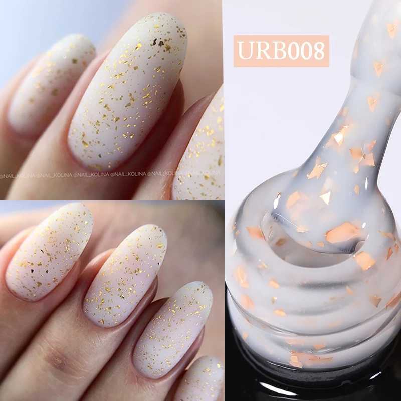 UR SUGAR 7ml Crystal Nude Rubber Base Gel Milky White Pink Gold Glitter Semi Permanent Soak Off UV LED Nail Art Construction GelM240814