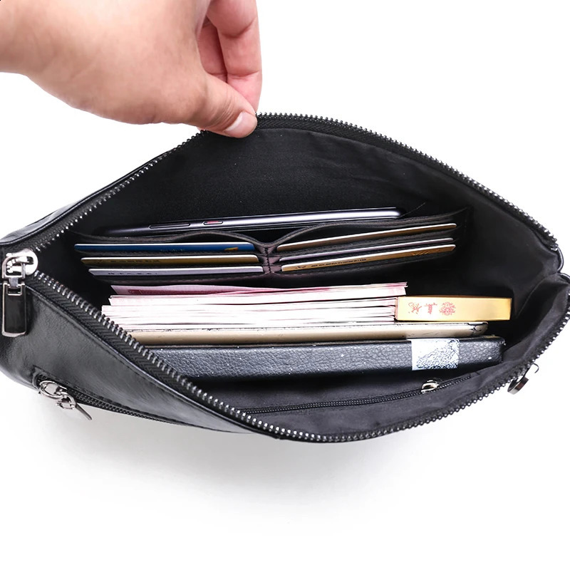 Fashionable Business Mens Day Clutch Bag High Quality PU Leather Money Bag Handbag Casual Mens Cardcase Phone Bag 240812