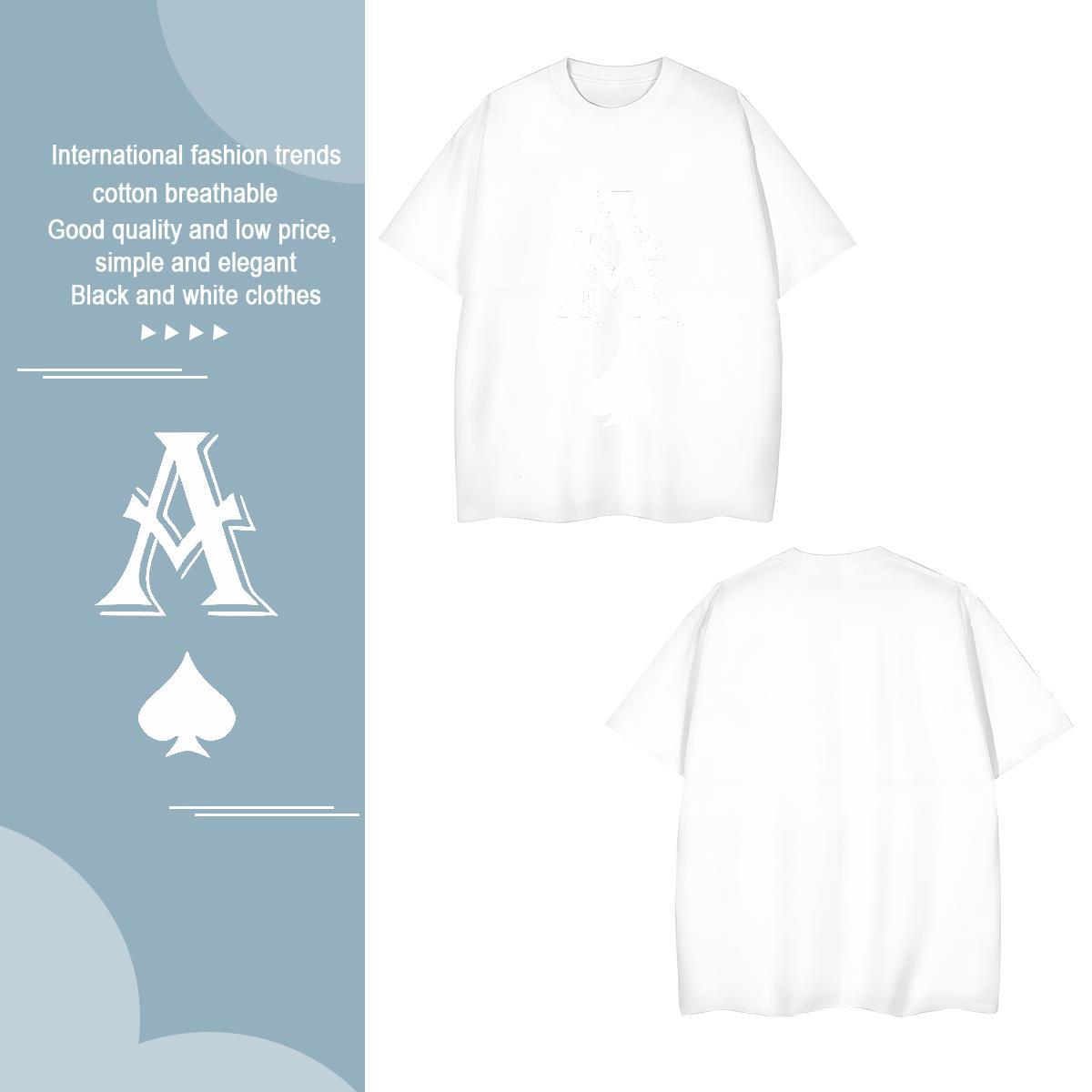 Classic letter T Shirts Men Sport Tshirts 230g 100% Cotton New Breathable Short Sleeve Floral Print Tees Shirts