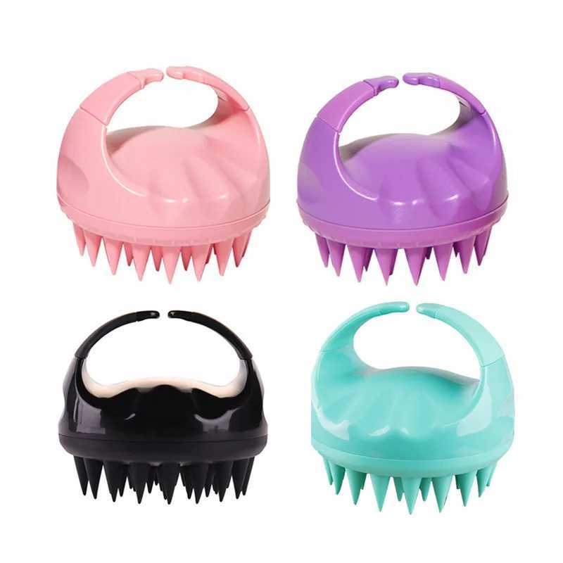 Massage comb silicone head body scalp brush shampoo magic degreasing brush wet dry hair combing tool W240813