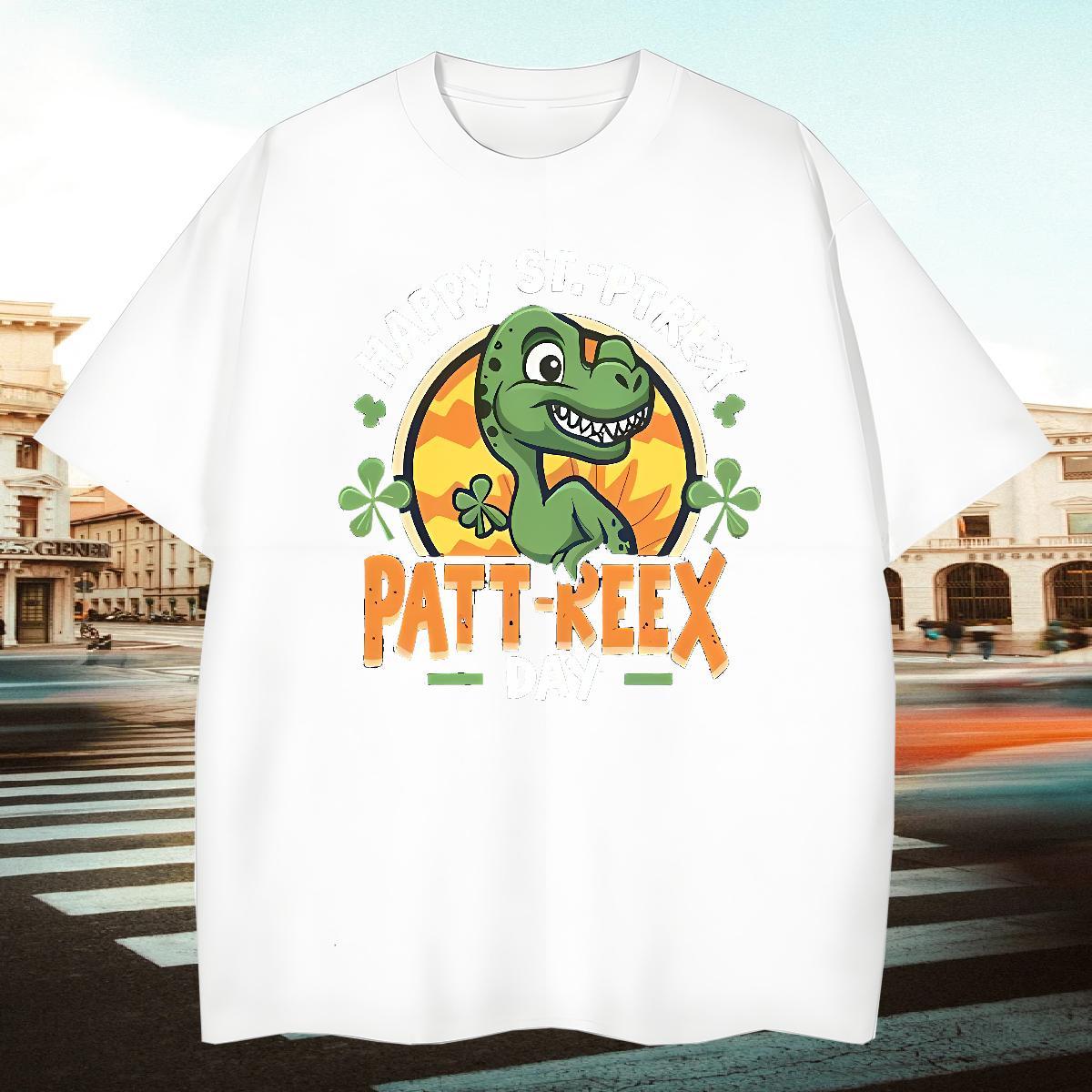Designer T-Shirts for Men dinosaur Breathable Crew Neck Sport Graphic 230g Pure Cotton Men Clothes T-Shirt Fashion New Wear
