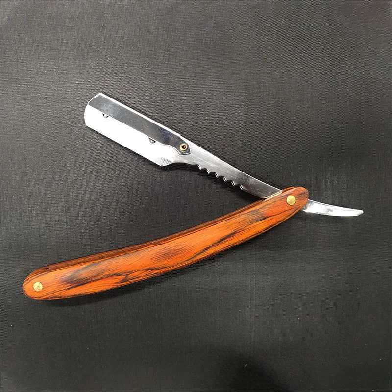 Manual wood Handle Shaving Razor Mens Razor Classic Professional Barber Hair Cut Razor Change Blade Type Shaving KnifeM240814