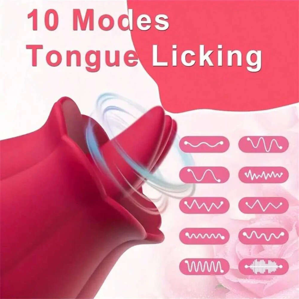 Rose-Toy Swing Tongue Licking Vibrator Female Powerful Oral Nipple Clitoris Stimulator Massager Adult Toys Sex Toys for Women 18