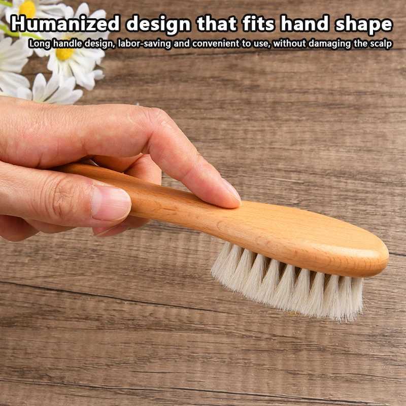 Wooden handle baby brush baby brush newborn brush baby hair comb massager W240813