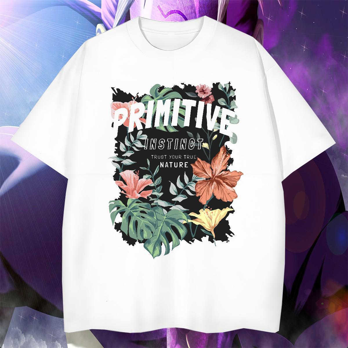 Popular Tshirts Hip Hop Street 230g 100% Cotton Custom Printing Crew Neck flower T Shirts Men Brand Tops Tees