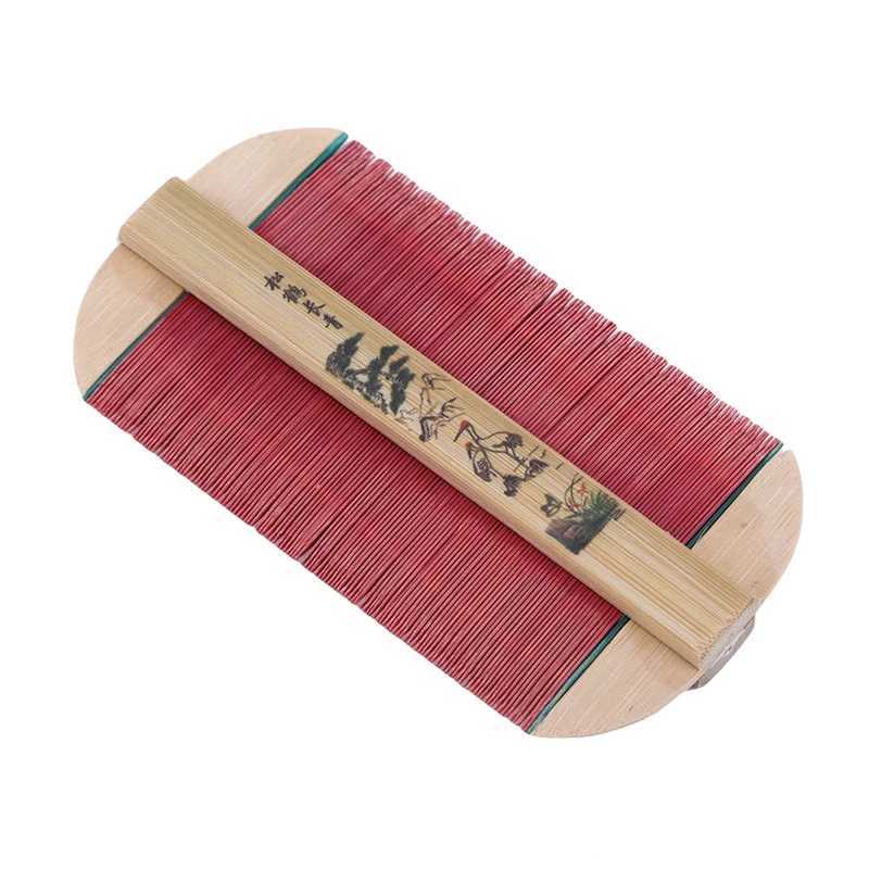 Chinese traditional bamboo double-sided lice comb handmade thick comb rose removal itching removal fleece comb W240813