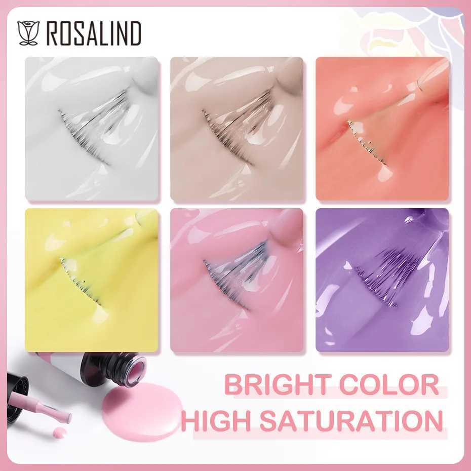 ROSALIND Gel Nail Polish Hybrid Varnishes Semi Permanent Nail Art Design Need UV Lamp Soak Off Nail Gel Polish Base Top CoatM240814
