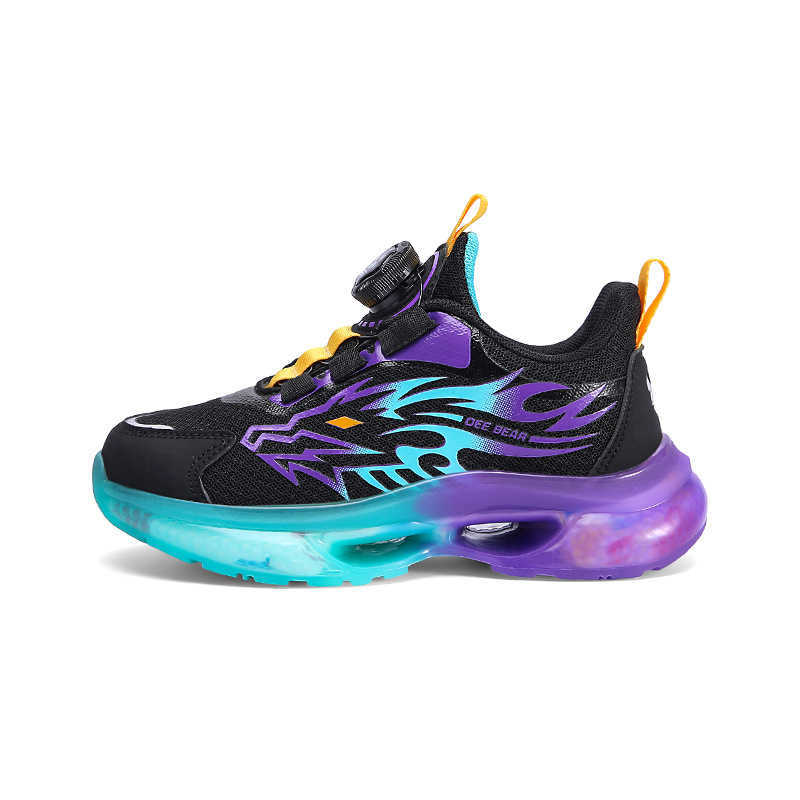 Sneakers Boys shoes childrens sports shoes spring new style mesh breathable middle-aged boys running shoes black purple dad shoes H240805