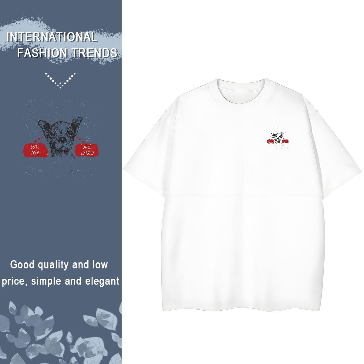 Man T Shirts 230g Pure Cotton dog Street Crew Neck Breathable Custom Print Oversized Tshirts Classic Casual Comfortable Clothes