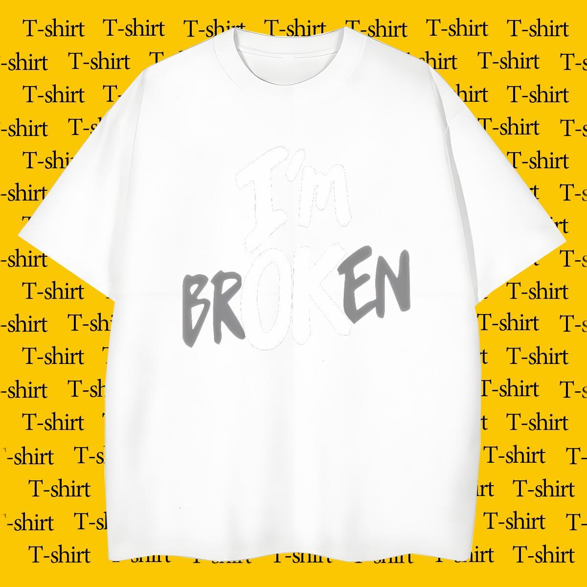 Cool letter T Shirts Men Spring Summer Men Tshirts 100% Cotton 230g 2024 New Breathable Short Sleeve Anime Print Top Tees