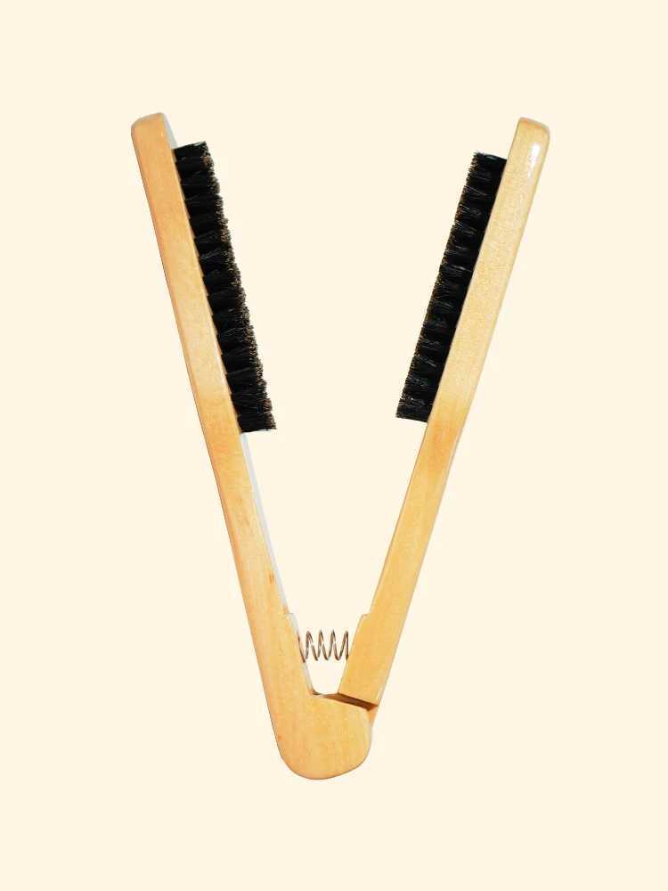 Professional straightener nylon straightener straight hair double brush V-shaped comb clip styling tool DIY W240813