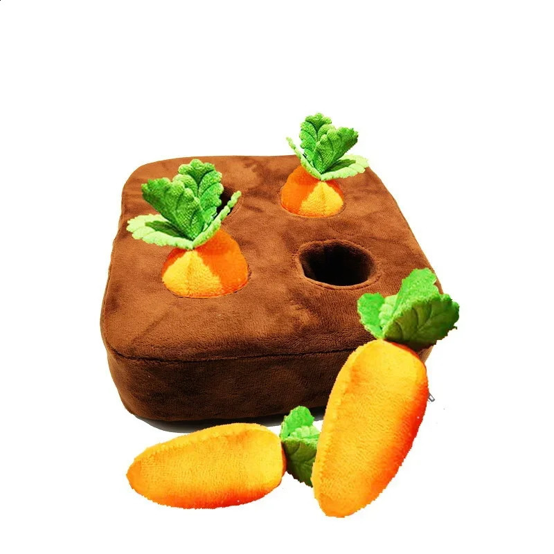 Dog Toys Snuffle Mat for Pet Plush Carrot Toy Mat Innovative Plush Vegetable Field Pull Radish Plush Carrot Dog Interactive Toys 240812
