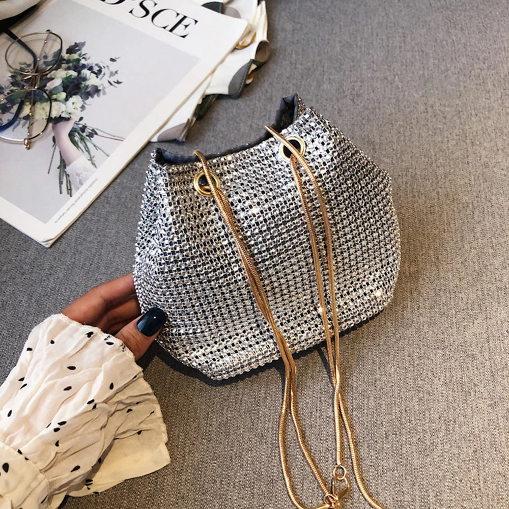 Elegant Women Rhinestones Evening Clutch Handbags Fashion Shiny Dinner Party Wedding Purses Shoulder Underarm Bag for Women 240813