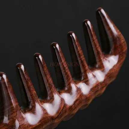 Natural ebony comb sandalwood comb large teeth wide teeth curly comb healthy massage meridian women prevention of electrostatic hair loss W240813