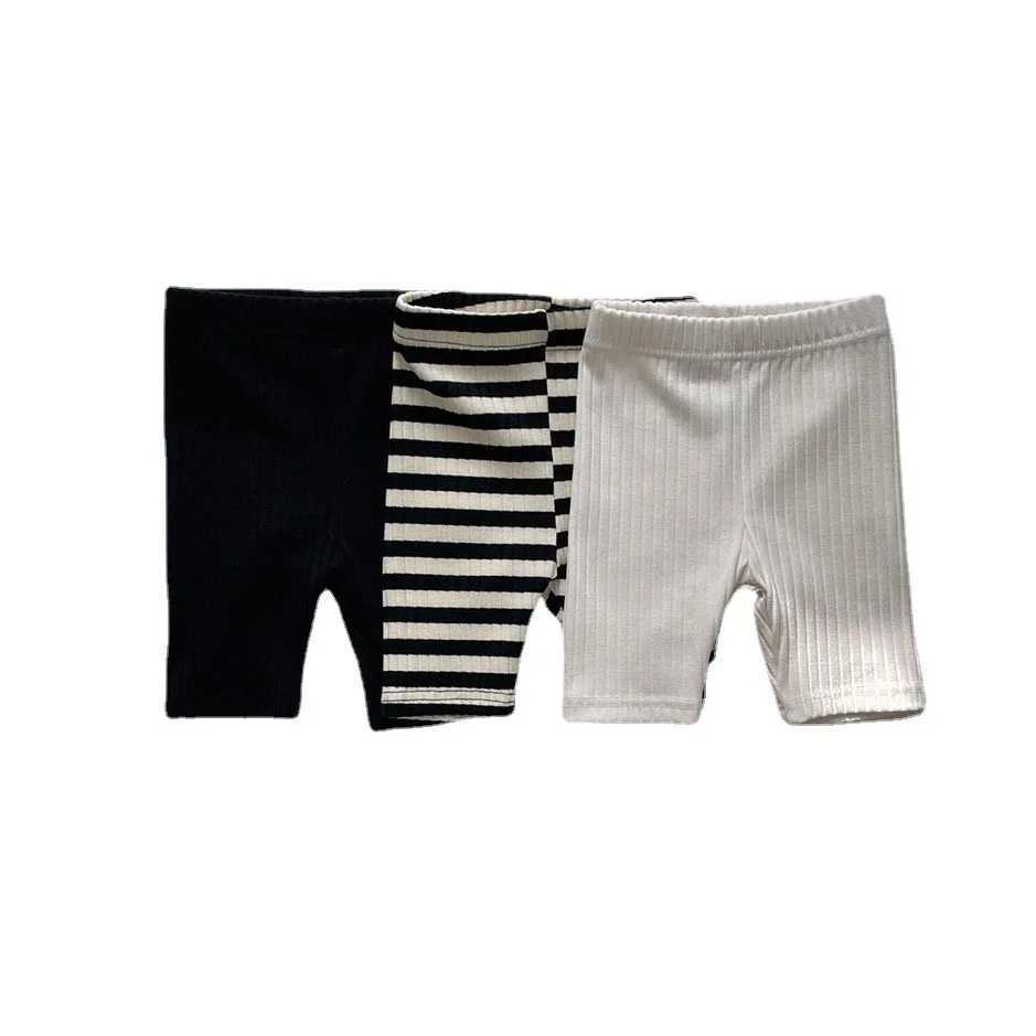 Childrens ribbed cotton girls organic outer pants cycling shorts W240813