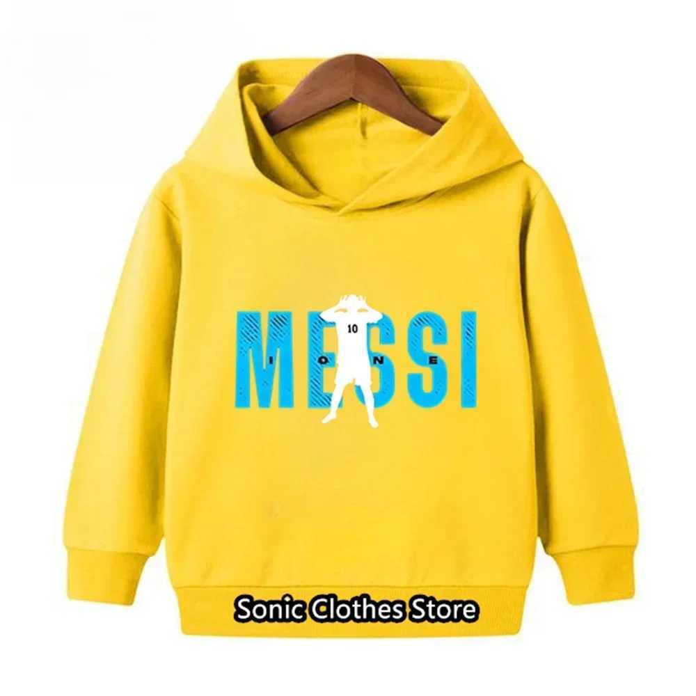 Messi Hoodie Kids Clothes Childrens Spring and Autumn Long Sleeve Hoodie Sportswear Baby 3-14 Years Old Boys Football SuitY240814