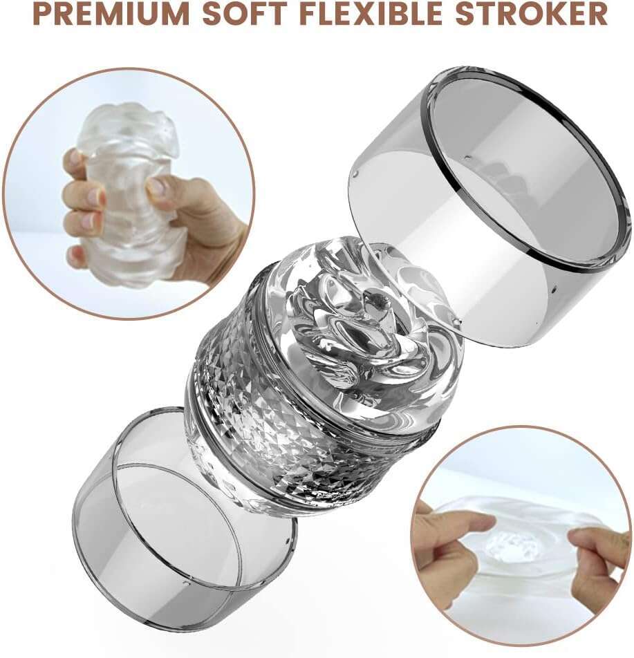 Manual suction of male adult sex toys, massager, open male genital pocket cover, men's cup, pleasure pocket