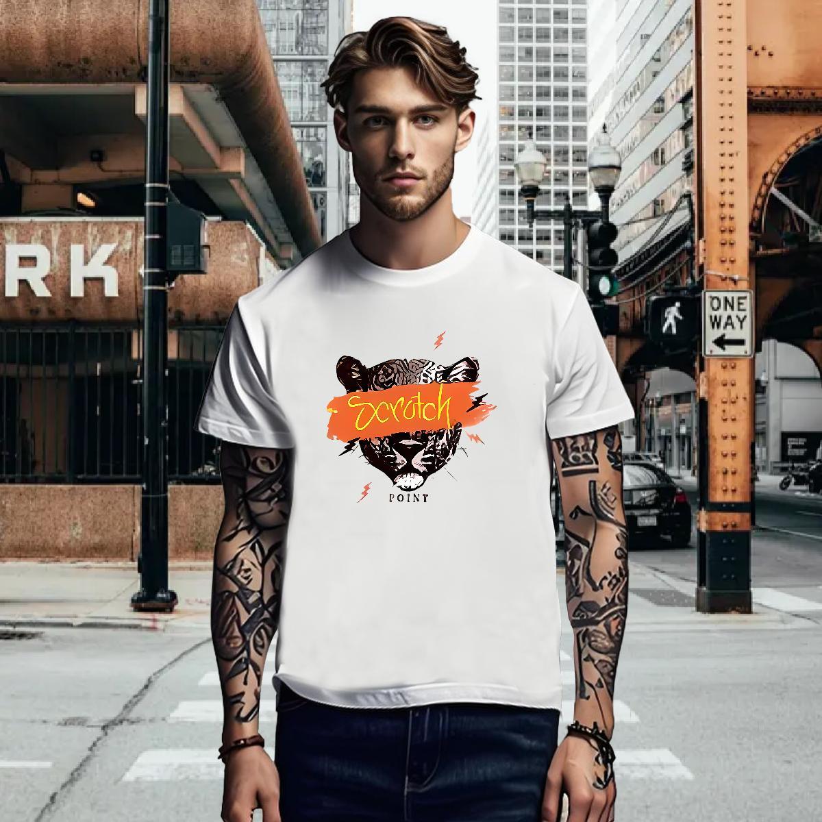 T shirt 230g Cotton leopard Street wear Hip Hop Breathable Short Sleeve Plus Size Cartoon Tshirts Classic Casual Comfortable Polos