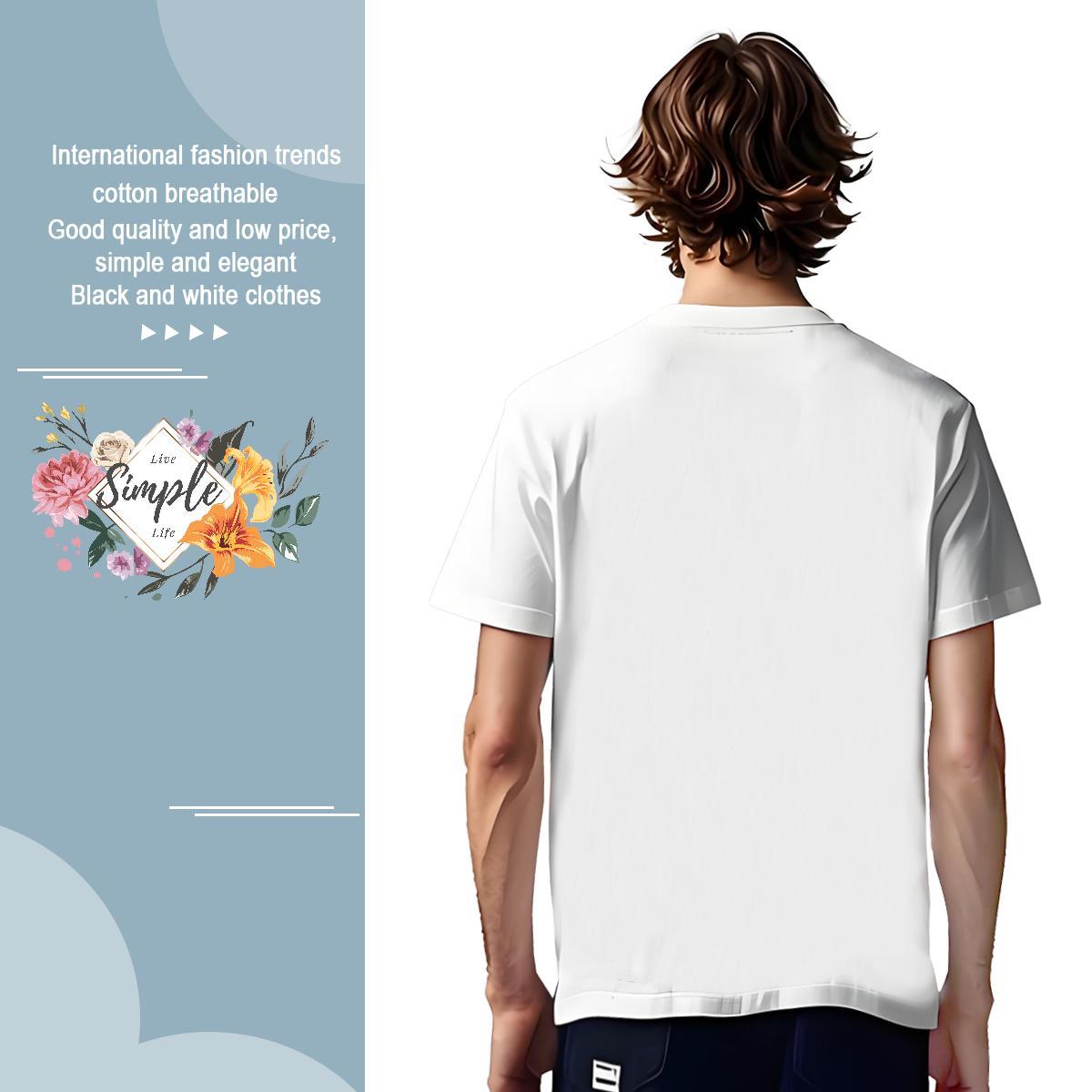 T shirt 230g Pure Cotton flower Daily Outfit Short Sleeve Soft Plus Size Custom Men Clothes T-Shirt Classic Casual TOP Quality Polos