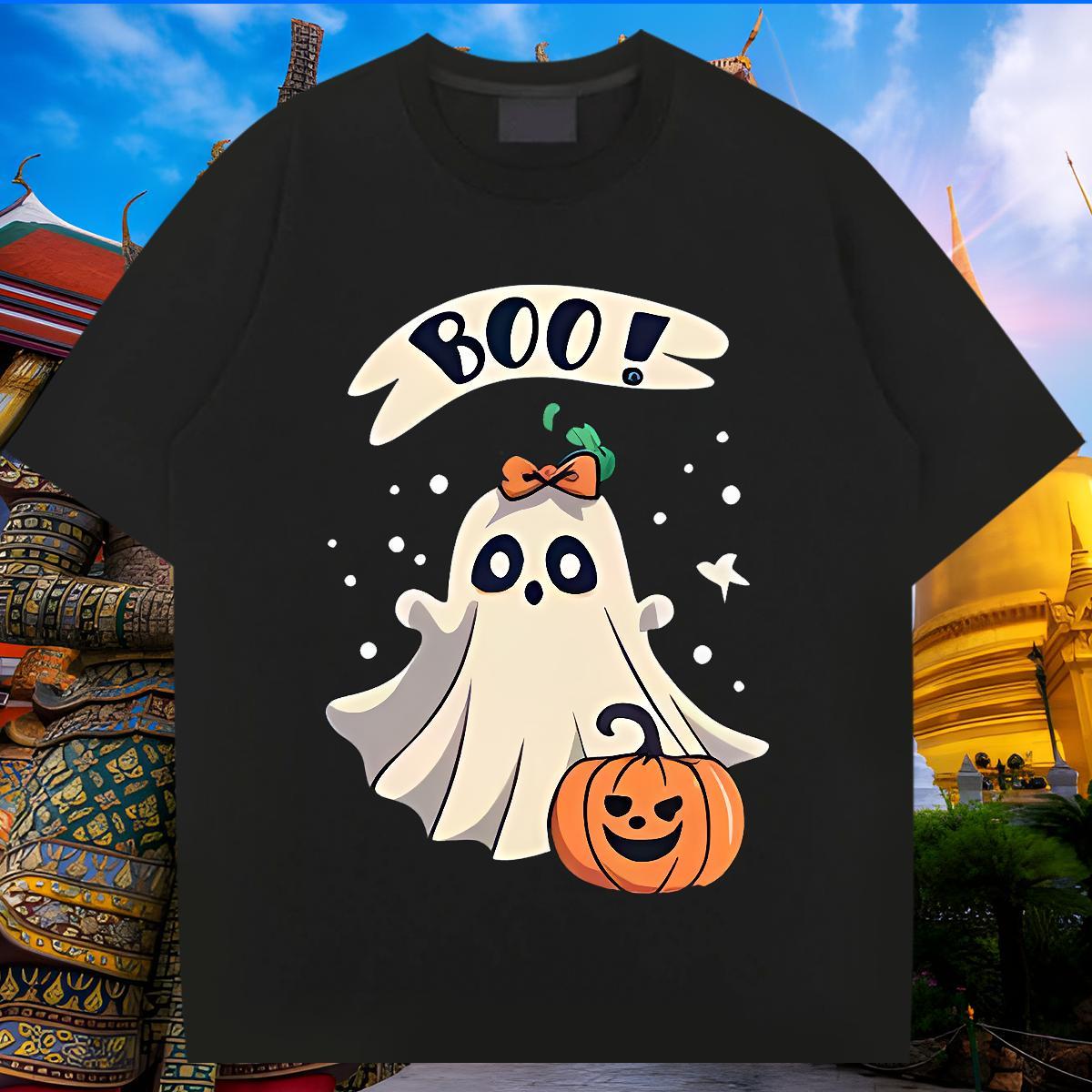 Classic T Shirts Men pumpkin Breathable Short Sleeve Street Wear Plus Size Cartoon 230g Cotton Couples T Shirts DIY Customized Tee Shirt