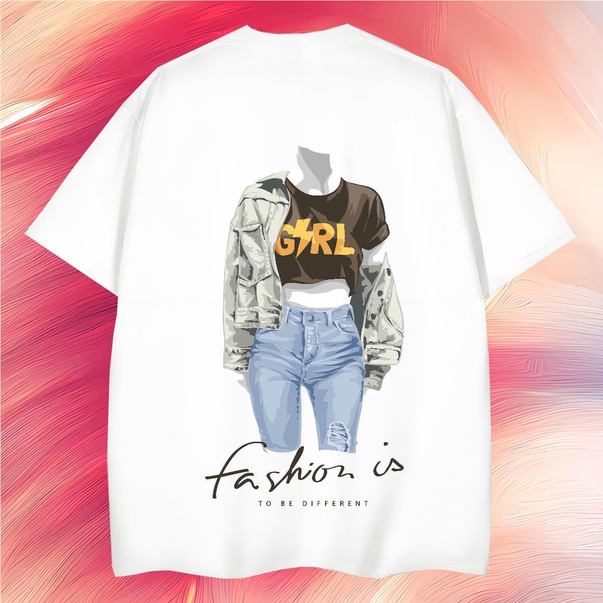 Men T Shirts 230g Cotton person Sports Casual Breathable Crew Neck Floral Print Men Tops Tees Designer Loose Tops Shirt