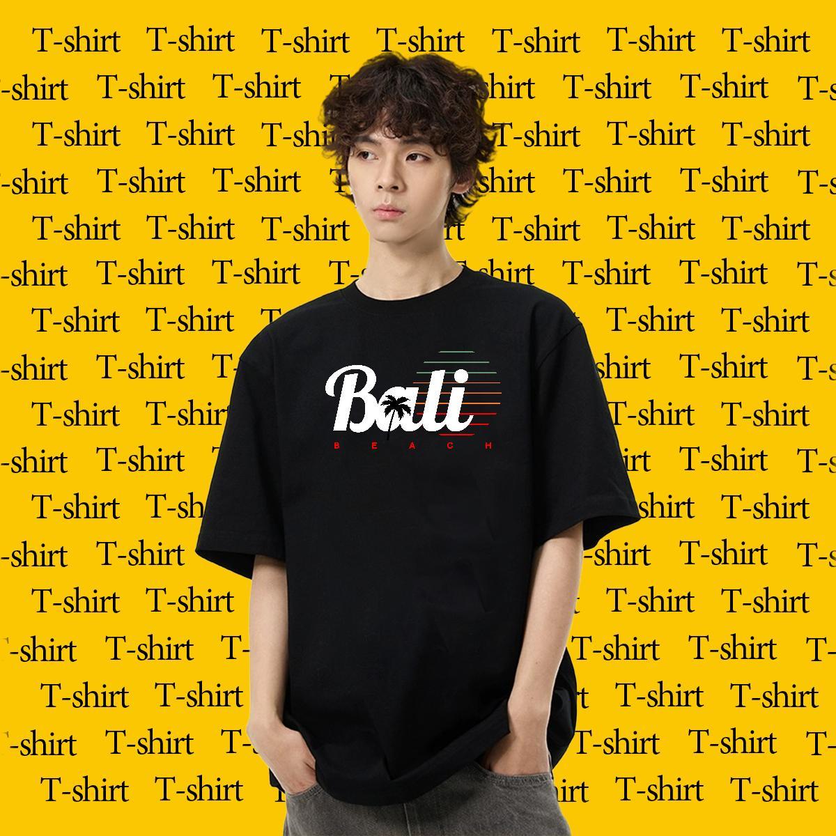 Popular Men Tops Tees Home Outdoor 230g Cotton Black White O Neck Short Sleeves letter Mens T Shirts Casual New Polos