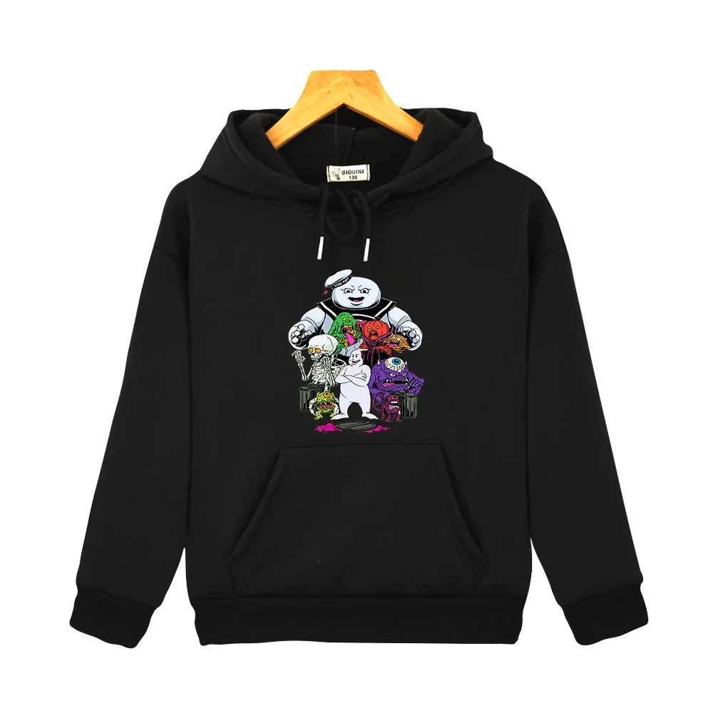 Kids Clothes Girls Ghostbusters Pullover Hoodie Children Clothing for Boys Cartoon Unisex Hooded Sweatshirts Streetwear CasualY240814