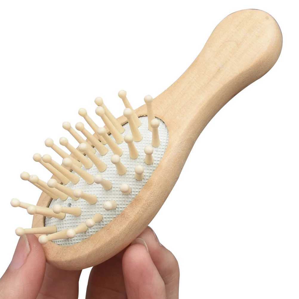 Wooden massage comb scalp massage brush anti-static massage brush small massage relaxation natural wooden hair care styling tool W240813