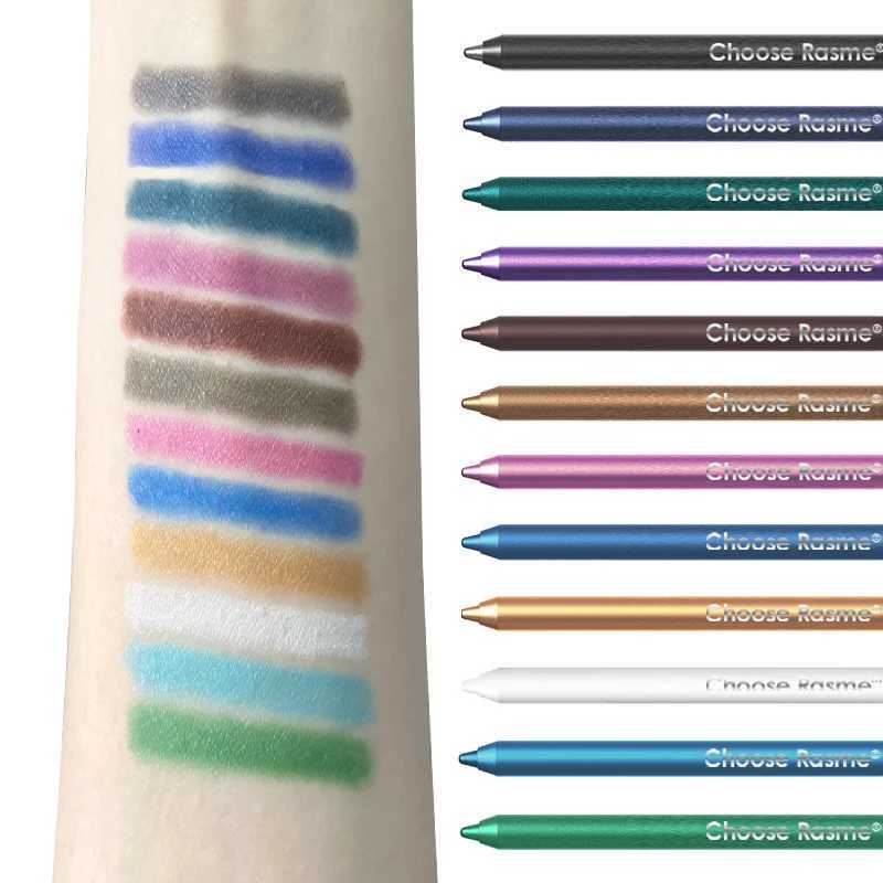 12 Colors Set Glitter Shimmer Eyeliner Stick Pack - Long-Wearing Blue Tone Eyeliner Pencil with Smooth Application - Versatile Y240813