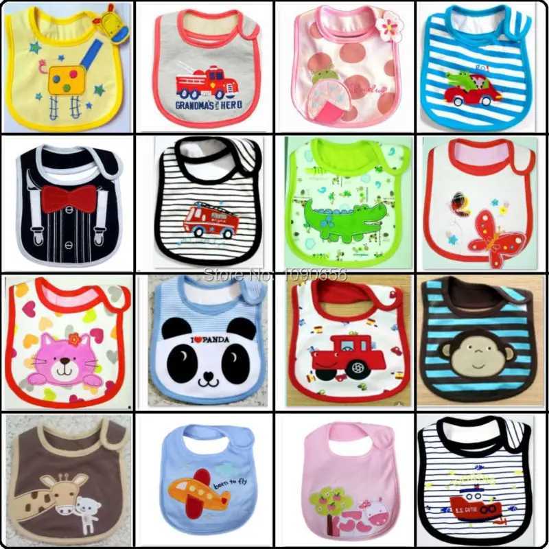 Bibs Burp Cloths Baby Boys Bibs 3 Layers Terry Clothes Baby Girls Scarves Saliva Towels Cartoon Animal Infant Burp Cloths embroidered pinaforeL4812