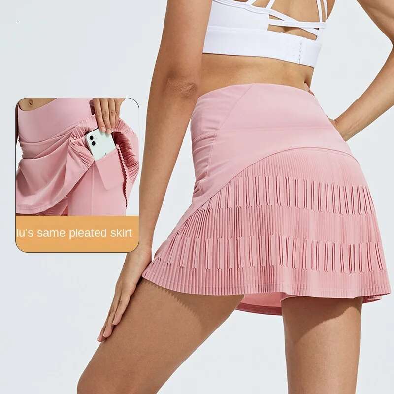 Sports Tennis Pleated Short Badminton Skirt Golf Yoga Running Fake Two-piece Culottes White skirts