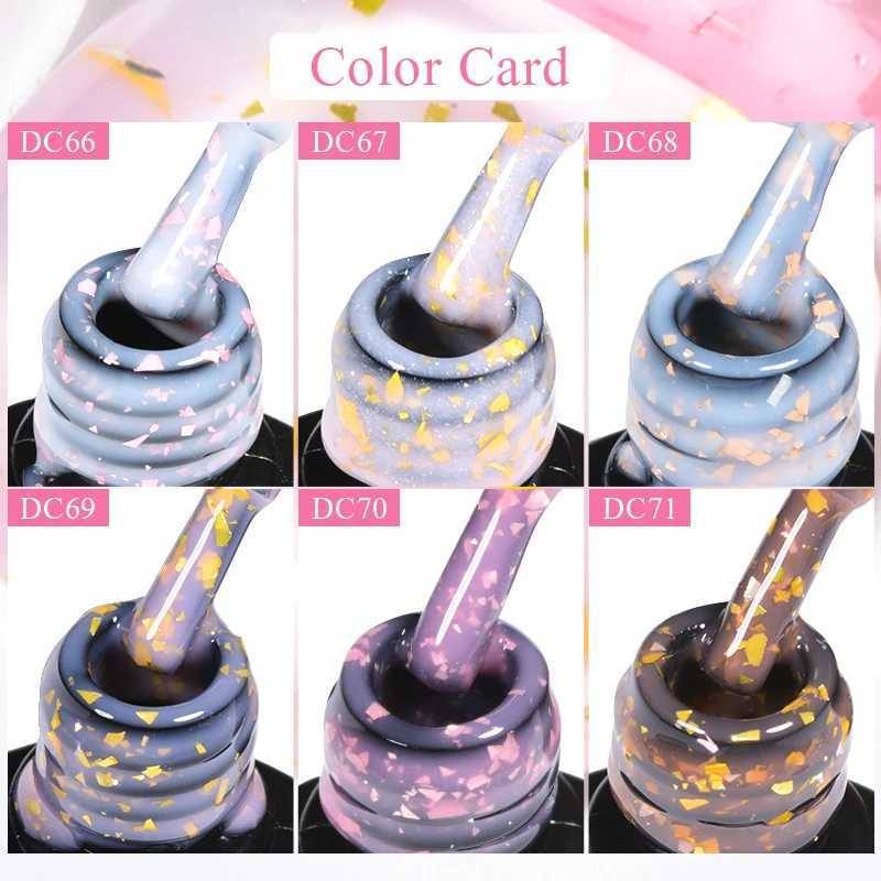 7ML Gold Glitter Rubber Base Gel Nail Polish Gold Pink White Semi Permanent Varnish Soak Off UV LED Nail Art Gel VarnishM240814