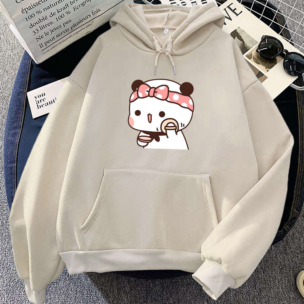 Cute Cartoon Panda Bear Bubu And Dudu Print Hooded Men Women Hoodies Plus Size Sweatshirt Haruku Unisex Winter Warm Pullover