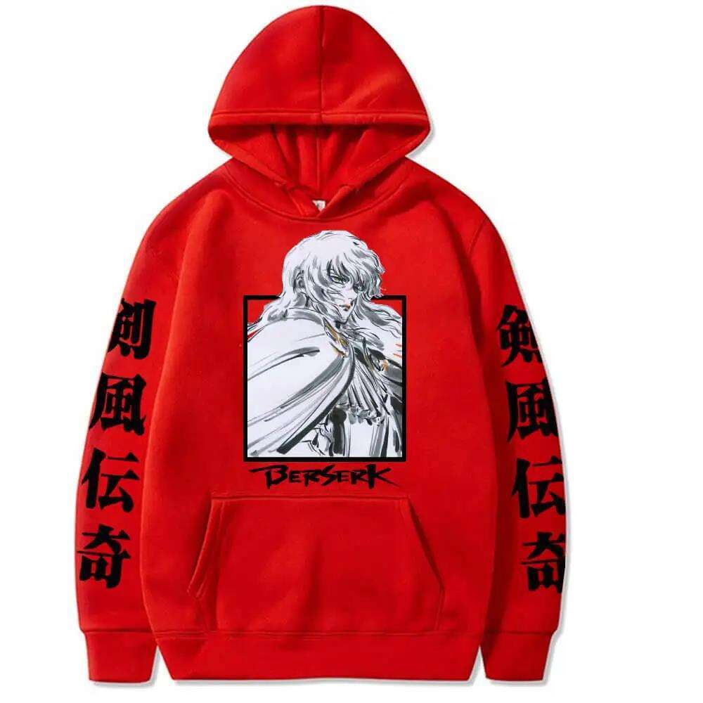 Anime Berserk Griffith Print Sweatshirt Men Women Long Sleeve Comfortable Soft Oversized Streetwear Japanese Manga Hoodies