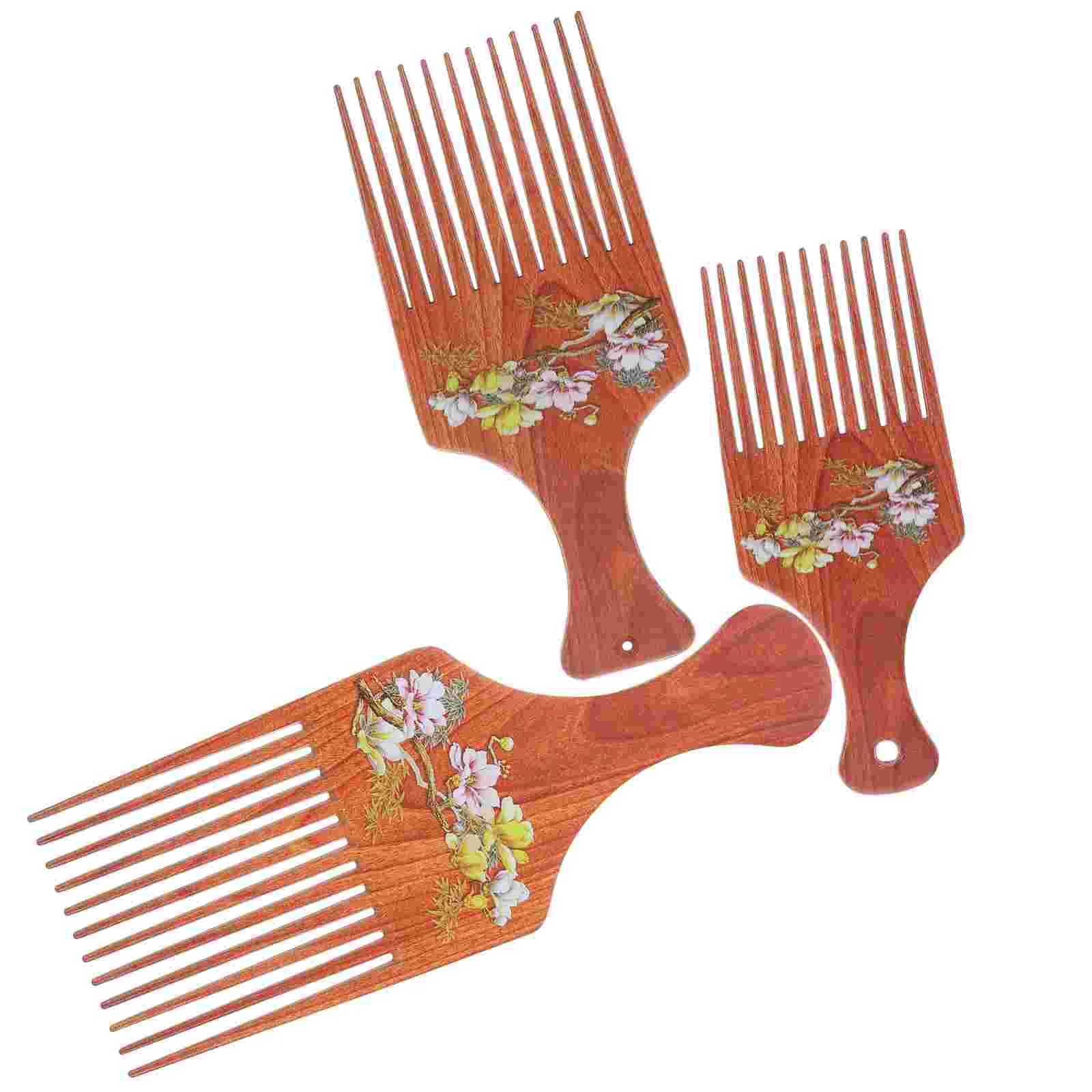 3 packs of African combs African selection and mens wooden comb to enhance hair choose curly hair styling tools () W240813