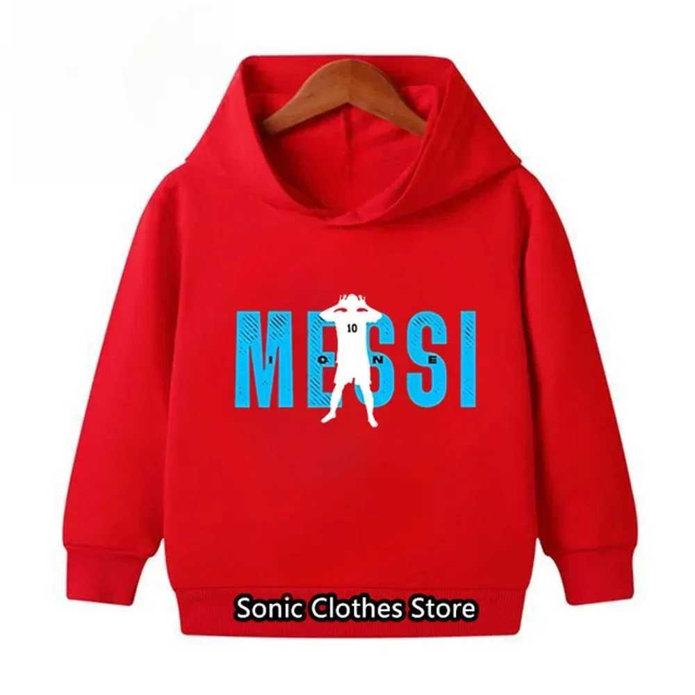 Messi Hoodie Kids Clothes Childrens Spring and Autumn Long Sleeve Hoodie Sportswear Baby 3-14 Years Old Boys Football SuitY240814