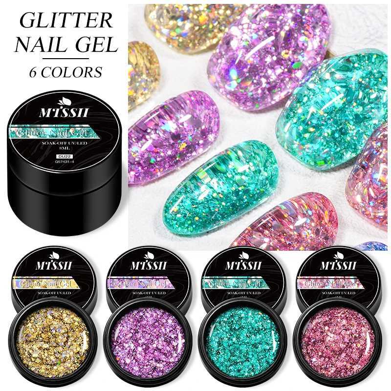 Mtssii 8ml Macaron Sequins Gel Nail Polish Glitter Irregular Shaped Sparkling Soak Off UV LED Nail Art DIY Design VarnishesM240814