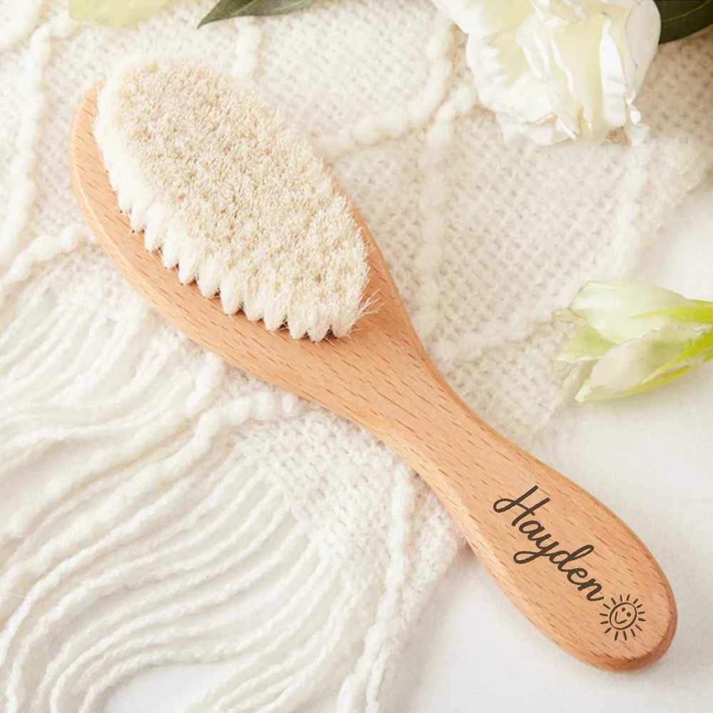 Personalized baby hair brush baby shower gift newborn wooden comb customized baby girl gift W240813