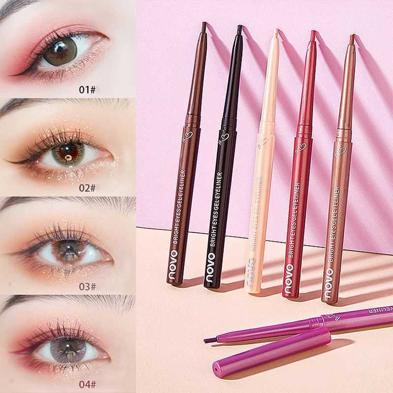 1 Pcs 6 Color Gel Eyeliner Pen Natural Long-lasting Waterproof Sweat-proof No Smudging Brown Black Eye Liner Pencil Eye Makeup Y240813
