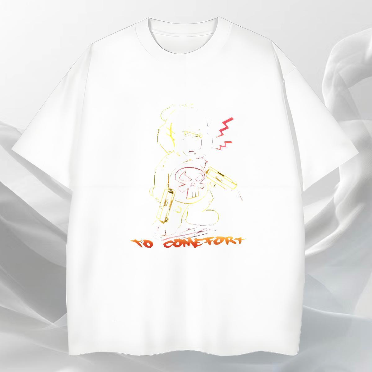 Free Shipping Tshirt for Man Woman Daily Wear 230g 100% Cotton Custom Printing Crew Neck bear T Shirts Men Fashion Top Tees