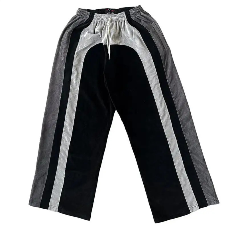 Women Spring Retro Solid Loose Drawstring Trousers Casual Joggers Baggy Wide Leg Sweatpants Mid Waist Sporty Y2k Female Clothes 240819