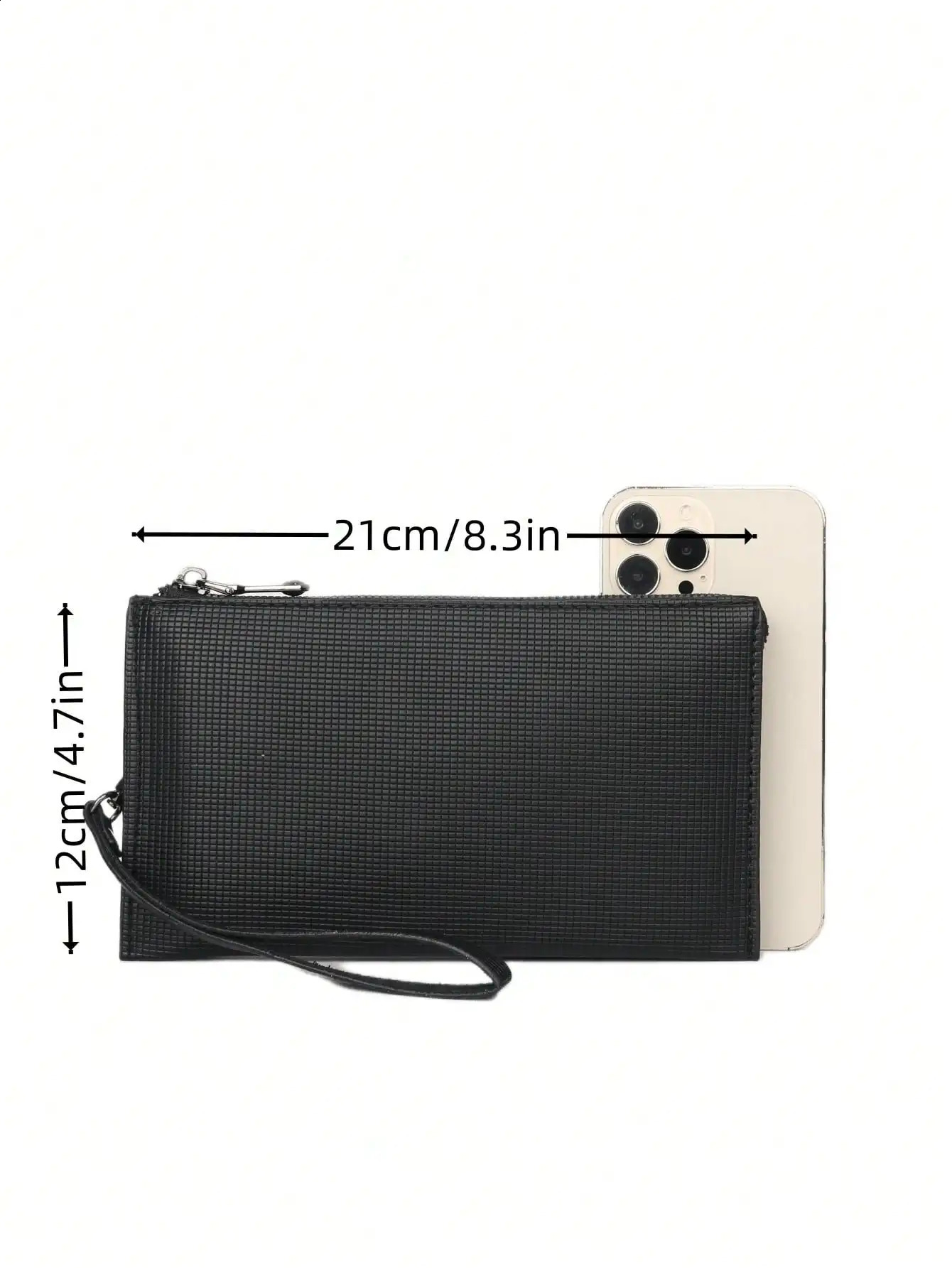 Simple basic large capacity clutch bag business and leisure outdoor portable dual company phone bag wrist bag handbag 240812