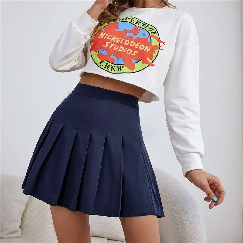 Pleated Women High Waist Sexy Mini Skirts Tennis Girl Dance Kawaii Casual Korean White Black Skirt Faldas Jupe